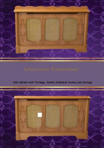 Oak Turning arches carvings Brochure CMYK - Loughview Furnishings radiator cabinet of distinction