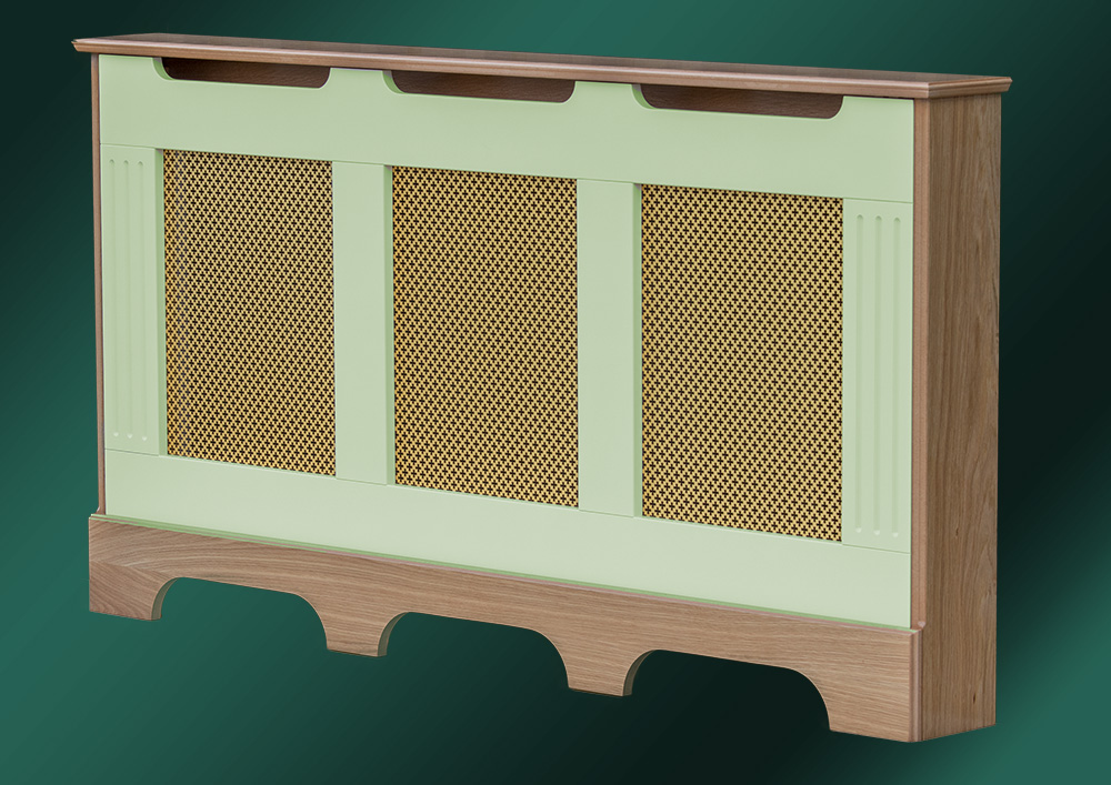 Oak traditional jointed cream panel - Loughview Furnishings Radiator cover